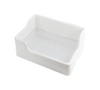 Two-Tier Rabbit Litter Box with Metal Grid, Large-Size Potty for Adult Rabbits/Guinea Pigs, PP & Steel Easy-Clean Toilet