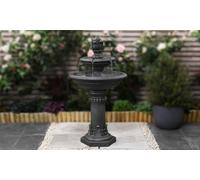 Garden Gear Two Tier Water Fountain Water Feature, Grey