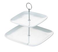Two Tier White Square Cake Stand