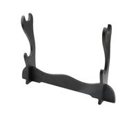 Two-tier Wooden Flute Stand Swords Display Rack Black | Desktop Holder for Flute, Home Decor Use, Simple Design Generous Appearance Style