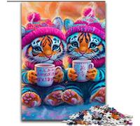 Two Tiger Cubs Jigsaw Puzzles for Adults 1000 Piece Puzzle, Suitable for Ages 14 And Up Toy Wall Decor Birthday And Unique Gifts (50x75cm)
