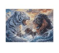 Two Tigers 300 Piece Jigsaw Puzzle for Adults Animal Pet Doll Jigsaw Dining Room Decor Accent Whimsical Challenging Puzzle Stress Relief 300 PCS
