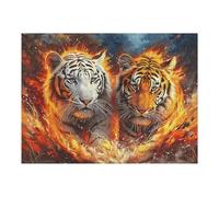 Two Tigers 500 Piece Jigsaw Puzzle for Adults Jigsaw Creative Gift for Loved Ones Family Activity Challenging Design Stress Relief Pastime 500 PCS
