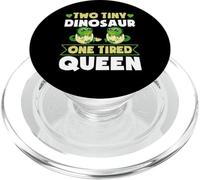 Two Tiny Dinosaurs One Tired Queen Twin Mom PopSockets PopGrip for MagSafe