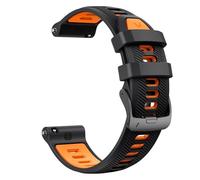 Two-tone 22 Silicone Watch Band Fit For 965/955/945/935 For Release Bracelet Straps(Black Orange)
