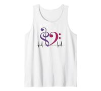 Two-Tone Bass Clef Heart EKG Waves Royal Purple & Mulberry Tank Top