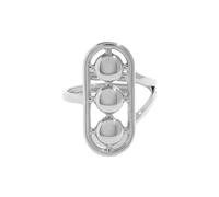 Two Tone Beaded Statement Rings Adjustable Size Everyday Wear Jewelry Elegant Geometric Rings
