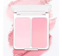 Two-Tone Blush Duo Palette for Cheeks, Matte Powder Blusher in Peach Pink & Coral Shades, Long-Lasting, Smooth & Blendable, Highly Pigmented Natural Look, Gift for Women Girls, Suits All Skin Tones