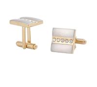 Two-Tone Brushed Copper Cufflinks for Men French Cuff Business Accessories (white Fruit peach5)