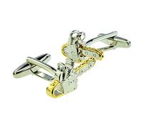 Two Tone Chainsaw Tree Surgeon Cufflinks Presented in a Cufflink Box