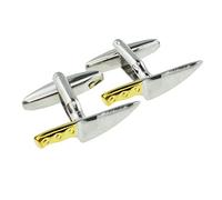 Two Tone Chefs Cutting Utensil Cufflinks in a Cufflink Box