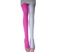 Two Tone Contrast Color Pantyhose Soft Silk Velvets Tights Asymmetrical Opaque Stockings Multicolored Leggings For Women Contrast Color Asymmetrical Tights
