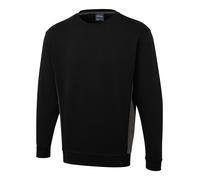 Uneek UC217 Two Tone Crew New Sweatshirt Black/Charcoal 3XL Colour: Bl 3XL