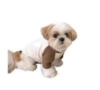 Two-Tone Dog Pullover, Autumn Warm Two-Legged Vest for Teddy & Bichon Frise, Embroidered Pet Bottoming Shirt(Coffee,M)