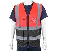 TWO TONE EXECUTIVE WAISTCOAT RED/BLACK LGE