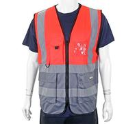 TWO TONE EXECUTIVE WAISTCOAT RED/GREY XL