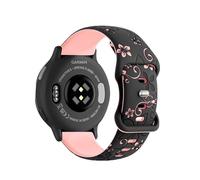 Two-Tone Flower Engraved Bands Compatible with Garmin Vivoactive 6/Vivoactive 5/3/3 Music Watch Bands, 20mm Soft Silicone Strap for Galaxy Watch 7/6/5/5 Pro 4,Venu Sq 2/Forerunner 55/165/245/645