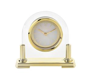 Two Tone Gold Mantel Clock by Widdop & Co Living Room Accessory New Home Gift