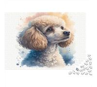 Two-tone Poodle Jigsaw Puzzles Dreamy Watercolor Art 1000Pc Recycled Paper for Adults Puzzle Fun Activity Home Exercising Hands-on Skills Great Gift Idea 52x38cm/1000pcs