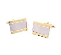Two Tone Rectangle Cufflinks, Presented in a Box