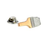 Two Tone Rose Gold and Silver Paint Brush Lapel Pin Badge