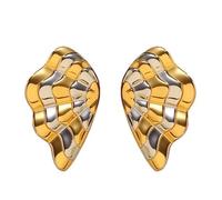 Two Tone Shell Conch Earrings for Women Gold Shells Conch Stud Earrings Stainless Steel Ocean Beach Jewelry Gift for Women, one size, Metal, No Gemstone