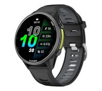 Two-tone silicone strap for Garmin Forerunner 970 silver buckle black