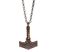 Two Tone Thors Hammer Mjolnir Necklace 925 Sterling Silver Amulet Protection Pendant with Viking Compass Vegvisir Norse Jewellery for Men Women 60cm Chain