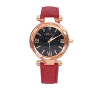 Two Toned Bracelets for Women Watch Little Unisex with Roman Scale Point Watch Frosted Belt Dotted Women's Watch (Red, One Size)