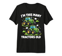 Two Tractors 2yr 2nd Birthday 2 Year Old Boys Gifts Premium T-Shirt