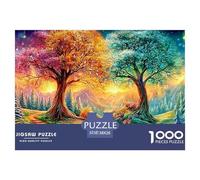 Two Trees, Path, Waterfall, Glowing Lights in Mountains 1000-Piece Jigsaw Puzzle Multicolor Style - Perfect for Men, Women, Elders & Seniors 38x26cm/1000pcs