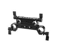 Two tube clamps convert a combination of 19mm to 15mm rod clamps for photographic equipment
