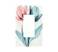 Two Tulips X-Ray Light Switch Wall Plate Faceplate Cover Single Rocker 1 Gang Decorator Outlet Receptacle Covers for Home Kitchen Room Bathroom Decor