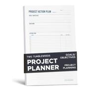 Two Tumbleweeds Project Plan Notepad, 7x10” Planning Pad, 50 Sheets, White, Lined or Grid, Adult, Non Dated, Paper, 7 inches X 10 inches
