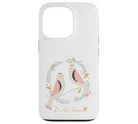 Two Turtle Doves 12 Days Of Christmas Song Coral Rhyme Xmas Case for iPhone 13 Pro