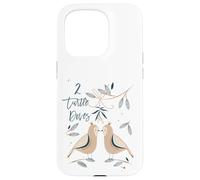 Two Turtle Doves 12 Days Of Christmas Song Coral Rhyme Xmas Case for iPhone 15 Pro