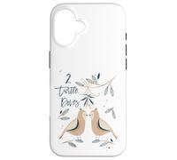 Two Turtle Doves 12 Days Of Christmas Song Coral Rhyme Xmas Case for iPhone 16