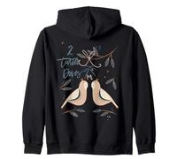 Two Turtle Doves 12 Days Of Christmas Song Coral Rhyme Xmas Zip Hoodie