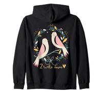 Two Turtle Doves 12 Days Of Christmas Song Coral Rhyme Xmas Zip Hoodie