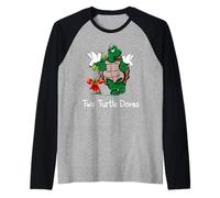 Two Turtle Doves Twelve Days of Christmas Funny Raglan Baseball Tee