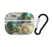 Two Turtles and Shells AirPod Pro Case, Anti Scratch Hard PC Cover with Keychain, AirPod Pro 2nd/1st Case Accessories for Women Men, White-Style