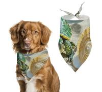 Two Turtles and Shells Dog Bandanas for Feeding Grooming, Triangle Pet Bibs for Cats & Dogs Washable Fashion Pets Scarf for Party Travel 27.6 X 11.8 Inch