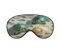 Two Turtles and Shells Eye Mask Sleep Mask for Side Sleeper Women Men Pressure-Free & Light Block-Out Blindfold Soft Comfortable Eye Covers Breathable Blindfold Adjustable