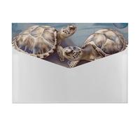 Two Turtles and Shells File Folder 6-Pocket, Waterproof Accordion File Organizer with Snap Closure, Expanding Document Holder for Office, Home