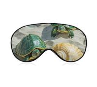Two Turtles and Shells Sleep Mask for Women Men, Soft Eye Mask with Adjustable Strap for Sleeping, Light Blocking Travel Blindfold for Nap Comfortable Eye Cover for Home Office