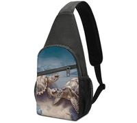 Two Turtles And Shells Sling Bag for Men Women, Hands-Free Crossbody Bag, Casual Chest Bag for Running, Hiking, Travel