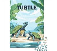 Two Turtles on A Beach 1000-Piece Jigsaw Puzzle for Adults, 38x26cm/1000pcs, Relaxing Screen-Free Hobby, Weekend Downtime And Puzzle Lovers