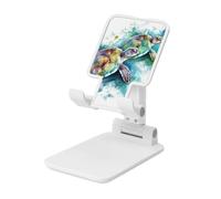 Two turtles watercolor splash Cell Phone Stand for Desk Angle Height Adjustable Cell Phone Holder Folding Desktop Phone Stand Portable Cellphone Cradle Desktop Dock Compatible with All Phones