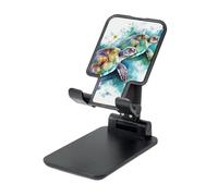 Two turtles watercolor splash Cell Phone Stand for Desk Angle Height Adjustable Cell Phone Holder Folding Desktop Phone Stand Portable Cellphone Cradle Desktop Dock Compatible with All Phones