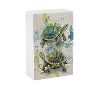 Two Turtles Watercolor Splash Cigarette Case Stylish Lightweight Pocket Holder Case for Smoke Waterproof Cigarette Dispenser Cigarettes Accessories for Outdoor Camping Hiking